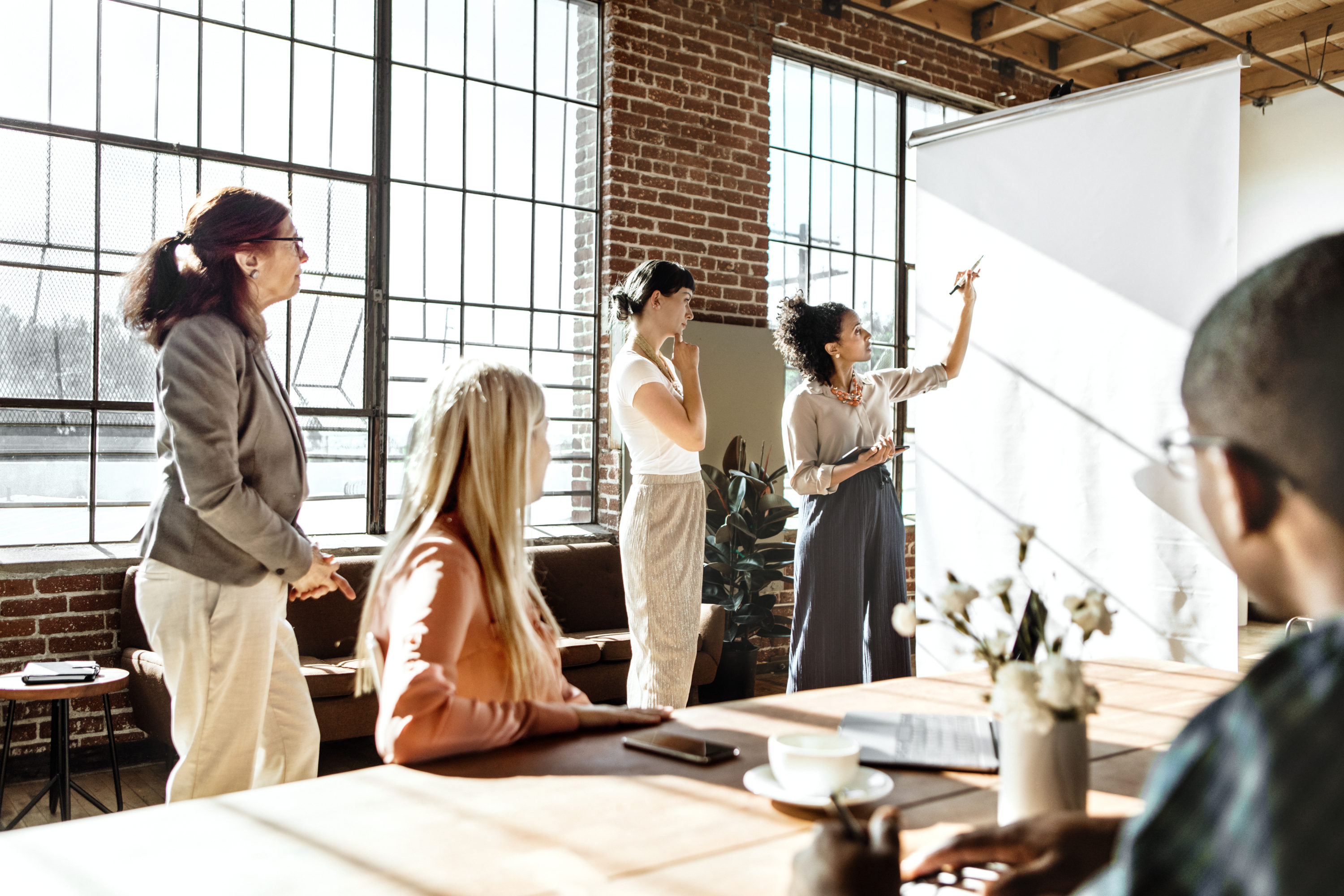 People brainstorming in a workshop